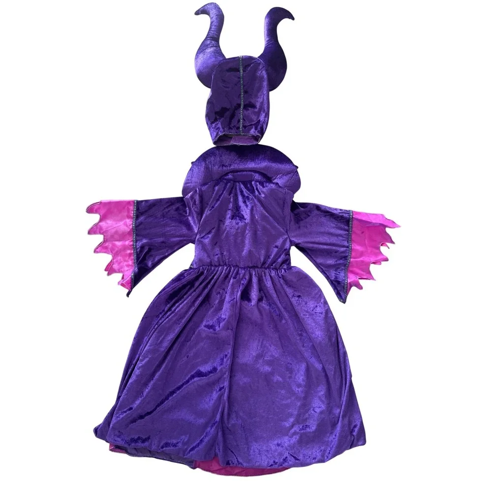Maleficent Costume‎ Dress & Headpiece Girls Kids Halloween Cosplay - Picture 7 of 12